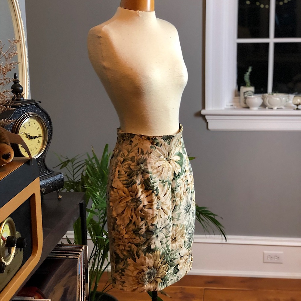 Handmade Floral linen skirt